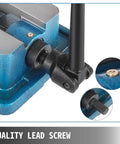 Close-up of 4 Inch Milling Vise With Bench Clamp For Precision Clamping, Durable Ductile Iron Construction With 360 Degree Swivel Base, Heavy Duty Machinist Vise For Secure Holding On Milling Machines, Ideal For Prototyping And Fine Work VEVOR showing quality lead screw.