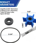 Polyurethane Impeller and O Ring Replacement Kit for Milwaukee M18 Transfer Pumps Replaces 49-16-2771 Direct Fit shown with components