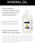 Food Grade Mineral Oil 90 Viscosity NF USP Grade For Cutting Boards Countertops Butcher Blocks 64 Fl Oz USA Velona