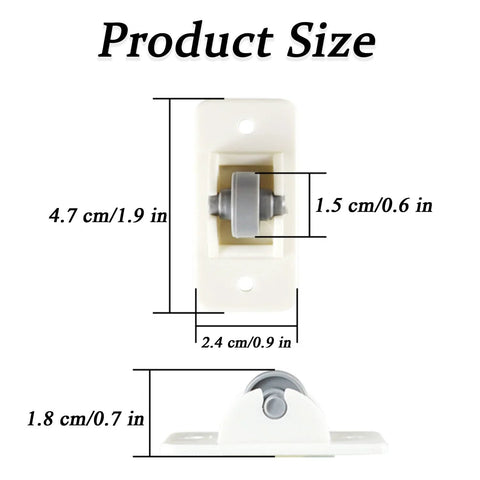 Product dimensions of 8 Pcs Mini Self Adhesive Wheels For Storage Bins And Boxes, showing size and design for furniture mobility.