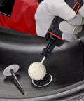 Using 1/4 Inch Mini Air Straight Die Grinder AP17314 with 1/4 Collet for tire smoothing and polishing at 22000 RPM
