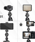 Two Pack Mini Ball Heads With 360 Degree Pan And 135 Degree Tilt Locking Knob for DSLR cameras, lights, and monitors on tripods