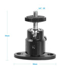 Mini Ball Head With Ceiling Mount For CCTV and Video Wall Monitors, 1/4-20 Screw, 360 Degree Rotation, Aluminum Base