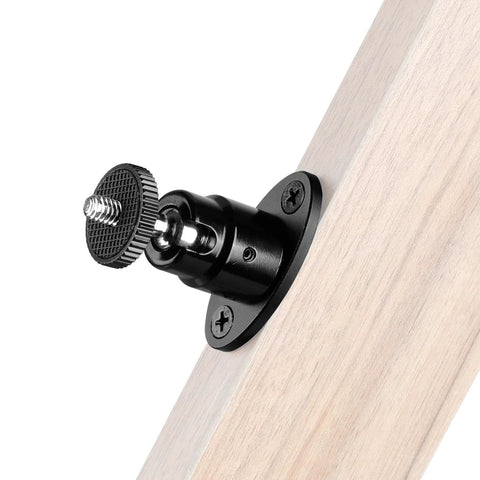 Mini Ball Head With Ceiling Mount For CCTV and Video Wall Monitors Mount 1/4-20 Screw on wood surface, CNC aluminum base