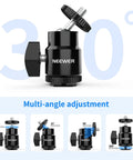 Mini Ball Head With Cold Shoe And One Quarter Inch Screw Pack Of Two For Cameras And Accessories 360 Degree Swivel And 90 Degree Tilt