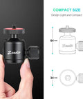 Image featuring a hand holding the Mini Ball Head With 1/4 Inch And 3/8 Inch Screw Mount for Cameras DSLRs Monopods Sliders and Tripods.