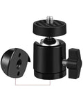 Three Pack Mini Ball Head Mounts With 1/4 Inch Thread For Universal Fit, 360 Degree Swivel Rotation, Compact Camera Tripod Accessory