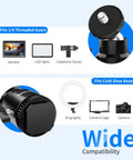 Mini Ball Head With Cold Shoe And One Quarter Inch Screw Pack Of Two For Cameras And Accessories 360 Degree Swivel diagram