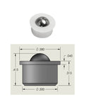 20 Pieces Mini Ball Transfer Bearings 1/3 Inch Nylon Cup with Stainless Steel Ball for Tables Conveyors Furniture and Wheelchairs