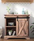 3.5FT Super Mini Sliding Barn Door Hardware Kit for Single Cabinet Doors on TV Stands and Small Wardrobes installed on wooden cabinet