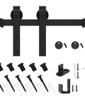 6.6FT Super Mini Sliding Barn Door Hardware Kit for Single Cabinet Doors, J Shape Hanger, Heavy Duty Carbon Steel, Compact Hardware Only