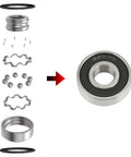 Exploded view of a 6201RS bearing from Mini Bike Wheel Bearing Front And Rear Kit Grehua Easy Bolt On Compatible with Coleman CT100U.