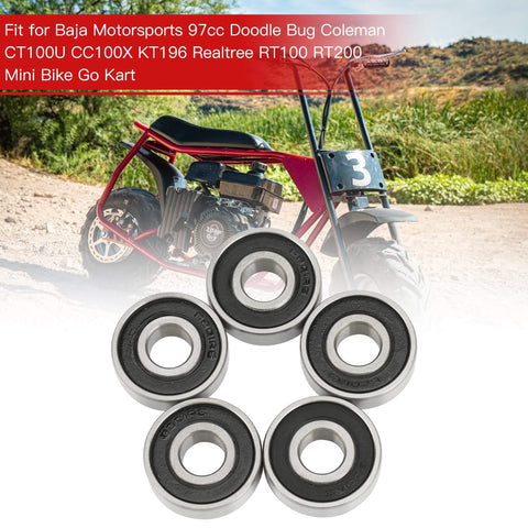 Mini Bike Wheel Bearing Front And Rear Kit Grehua Easy Bolt On Compatible With Coleman CT100U CC100X 6201RS
