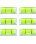 Six Piece Mini Bubble Level Set For Alignment And Picture Hanging In DIY Craft Projects Acrylic 10x10x29mm Yellow Green With Black Lines