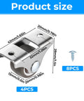 Four 1 Inch Mini Caster Wheels With Silent Ball Bearings Fixed Casters Stainless Steel Top TPE Rubber Load Up To 45 Kg