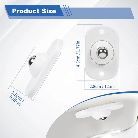 8 Pcs Self Adhesive Mini Caster Wheels Set For Appliances And Cabinets, 360 Degree Swivel Stainless Steel Universal Wheel Sliders