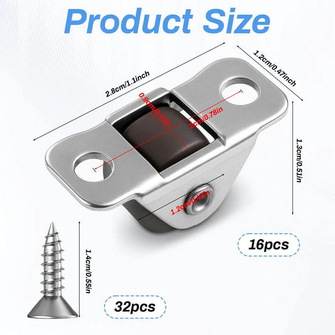Detailed view of Sixteen Half Inch Mini Low Profile Casters With One Way Micro Wheels Self Adhesive Rubber Rollers for furniture.