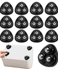 12 Pcs Self Adhesive Mini Caster Wheels For Small Appliances And Furniture, 360 Degree Swivel Casters With Quiet Smooth Rolling, Sticky Universal Wheel Set For Kitchen Appliances Bins And Trash Cans, 37x37mm