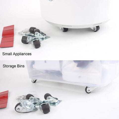 0.5 Inch Mini Caster Wheels Set Of 8 Low Profile Swivel Plate Casters with No Noise Rubber Wheels for small appliances and storage bins