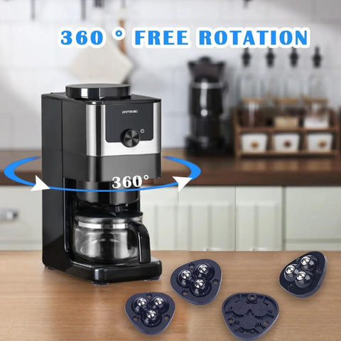8 Pack Mini Caster Wheels For Small Kitchen Appliances Self Adhesive 360 Degree Swivel Rolling Casters under a coffee maker