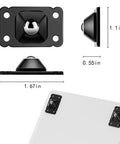 32 Pieces Mini Self Adhesive Caster Wheels Stainless Steel 360 Degree Rotation Universal Wheels Black Side and Installation View