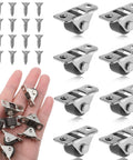 Eight Pcs Half Inch Mini Caster Wheels Low Profile Single Direction Rubber Rolling Wheels With Steel Top Plate For Furniture And Small Appliances Includes 16 Screws Ideal For Furniture Upgrades And Small Appliance Replacements Smooth Quiet Rolling