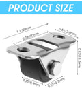 Product dimensions of 8 Pcs 1/2 Inch Mini Caster Wheels Low Profile Single Direction with Rubber Wheels Stainless Steel Plate