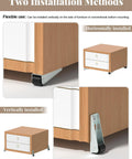 Illustration of furniture showing Four 0.9 Inch Low Profile Mini Casters Wheels for Furniture and DIY Projects, installed side and bottom.