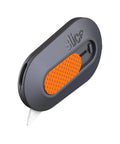 Mini Ceramic Box Cutter With Retracting Mechanism For Safe Use Zirconium Oxide Blade Lasting About Eleven Times Longer Than Metal Keychain Box Opener Compact Portable Utility Knife For Packages Letters And Gift Wrapping, showing gray and orange retractable design.