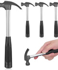 Mini Claw Hammer 5 Piece Set, 4 Oz Lightweight Hammer With Rubber Handle, Non Slip Shock Absorber, Nail Puller For Home Maintenance