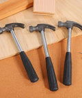 Mini Claw Hammer 5 Piece Set, 4 Oz Lightweight Hammer With Rubber Handle on wooden surface