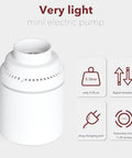 Powerful Electric Air Pump For Vacuum Storage Bags Space Saver For MEIQIHOME Bags Only, lightweight design details