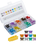 Low Profile Mini Fuse Kit With 100 Piece Premium Blade Fuses And Puller, Zinc Terminals, Durable Storage Box for automotive use