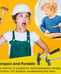 Mini Claw Hammer 5 Piece Set, 4 Oz Lightweight Hammer With Rubber Handle, Non Slip Shock Absorber shown with children using hammers
