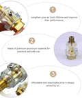 Diagram showing Mini Inline Lubricator Oiler for Pneumatic Tools made of aluminum, enhancing air tool performance and rust prevention.