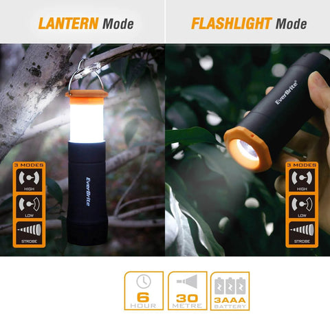 2 In 1 Mini Lanterns And Flashlights With 3 Modes And Zoomable LED Beams, 2 Pack Grab And Go Portable Outdoor Lighting for Camping
