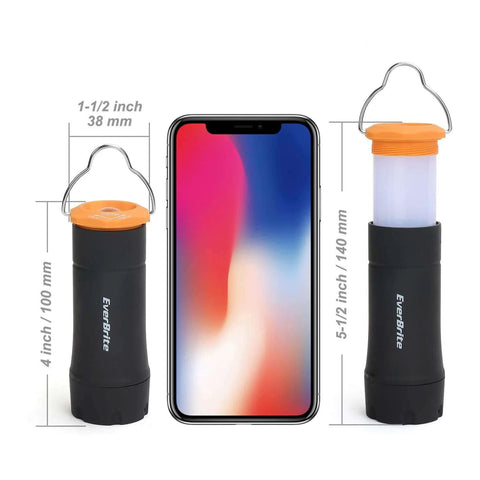 2 In 1 Mini Lanterns And Flashlights With 3 Modes And Zoomable LED Beams, 2 Pack Grab And Go Portable Outdoor Lighting next to smartphone