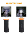 2 In 1 Mini Lanterns And Flashlights With 3 Modes And Zoomable LED Beams, 2 Pack Grab And Go Portable Outdoor Lighting shown adjusting zoom
