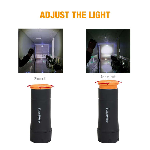 2 In 1 Mini Lanterns And Flashlights With 3 Modes And Zoomable LED Beams, 2 Pack Grab And Go Portable Outdoor Lighting shown adjusting zoom