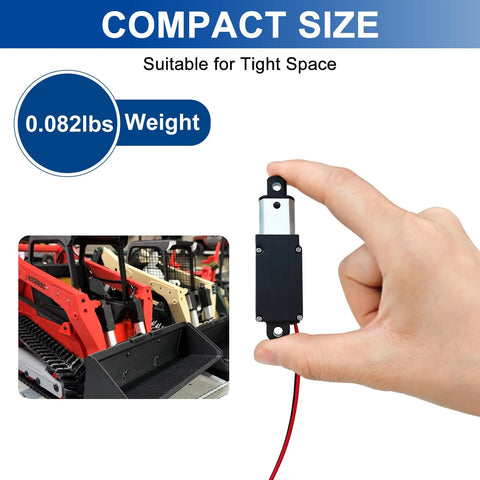 Tiny But Mighty 12V Mini Linear Actuator With 0.4 Inch Stroke, 42 Lbs Load shown in hand, illustrating compact size and lightweight