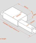 Technical diagram of Mini Linear Actuator With 1.2 Inch Stroke And 22 Lb Thrust For Window Opener DIY Projects showing dimensions.