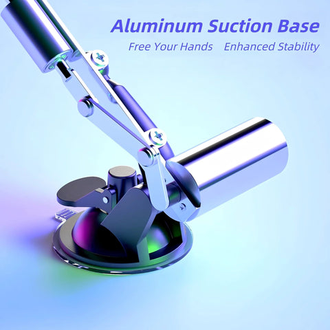 Aluminum suction base on mini linear actuator for DIY robotics, showcasing stability and hands-free operation.