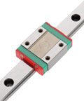 LML12B Linear Slide Block With Retainer And Lubrication System on 12mm wide rail for CNC machinery, showcasing beefy 100mm travel