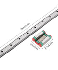 Miniature Linear Rail Guide 12mm Width With 4 Point Contact For Precision Movement, Ball Retainer And Lubrication System, 200mm Length