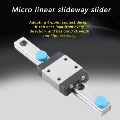 Ultra Compact 7mm Wide Miniature Linear Rail Guide with 4 Point Contact High Precision Motion, Lightweight Slide Block, 70mm Length