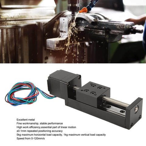 Mini Linear Rail Slide Actuator - 50mm Stroke Alloy Stepper Motion Stage with 1 Piece Screw Rod for CNC Routers