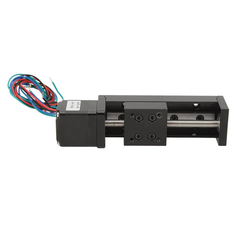Mini Linear Rail Slide Actuator - 50mm Stroke Alloy Stepper Motion Stage with 1 Piece Screw Rod for DIY CNC Router Parts