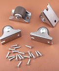 0.75 Inch Mini Rigid Caster Wheels Low Profile Set Of 4 Fixed Casters With Steel Top Plate Non Marking TPR Rubber For Furniture