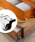 16 Pack Mini 1 Inch Rigid Caster Wheels Set With Iron Top Plate And TPR Wheels Low Profile Fixed Casters For Furniture DIY Projects Trundle Beds Drawers And Cabinets Heavy Duty Load Capacity Up To 424 Lbs Great Value For Upgrading Furniture used on wooden drawers and trundle beds
