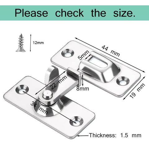 MINI Size 90 Degree Door Latch Sliding Screen Door Latch Barn Door Lock Hasp Latch Clasp Lock with measurements